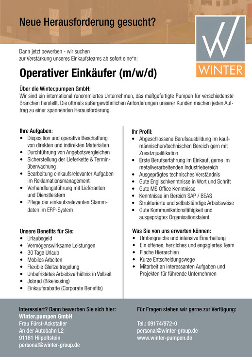 Stellenanzeige-Einkaeufer